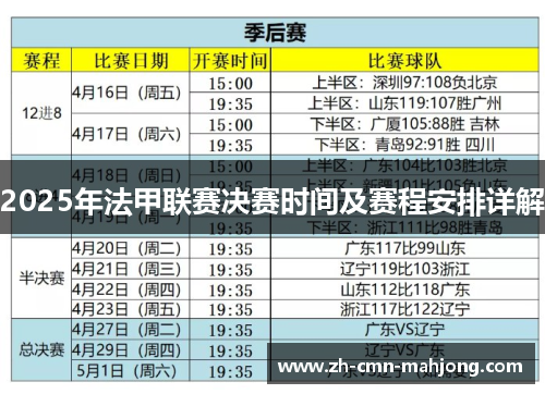 2025年法甲联赛决赛时间及赛程安排详解 2025年法甲联赛决赛时间及赛程安排详解