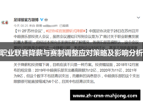 职业联赛降薪与赛制调整应对策略及影响分析 职业联赛降薪与赛制调整应对策略及影响分析
