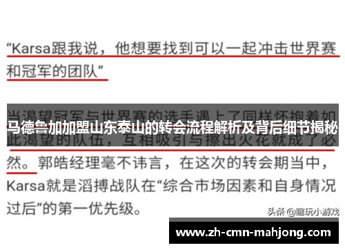 马德鲁加加盟山东泰山的转会流程解析及背后细节揭秘